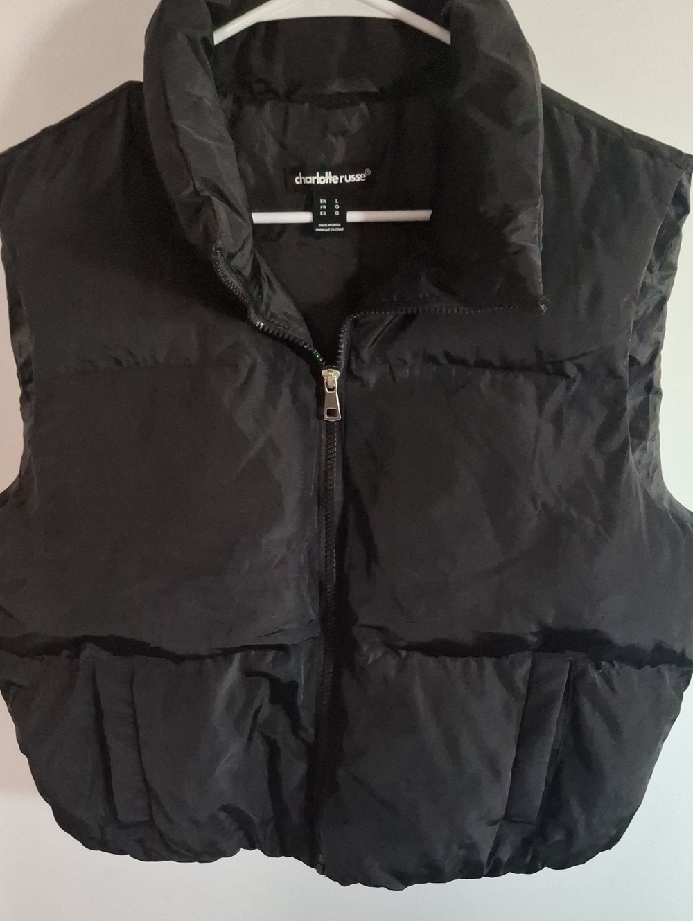 Charlotte Russe Black Puffer Vest